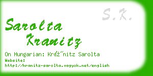 sarolta kranitz business card